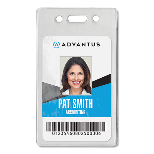 Image of Advantus Proximity ID Badge Holders, Vertical, Clear 2.68" x 4.38" Holder, 2.38" x 3.63" Insert, 50/Pack