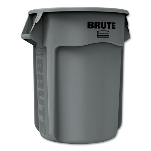 Image of Rubbermaid® Commercial Vented Round Brute Container, 55 gal, Plastic, Gray