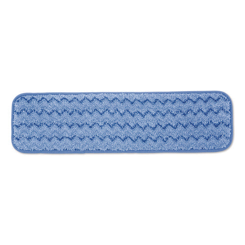 Image of Rubbermaid® Commercial Microfiber Wet Room Pad, Split Nylon/polyester Blend, 18", Blue, 12/carton