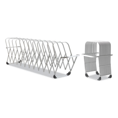 Image of LEE Flexifile Expandable Collator To Organizer, 12 Sections, Letter To Legal Size Files, 6" X 6.75" X 10.5", Silver