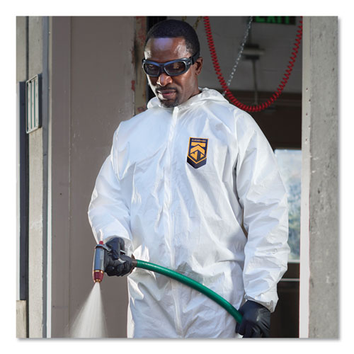 Image of KleenGuard A40 Elastic-Cuff, Ankle, Hooded Coveralls, 3x-Large, White, 25/carton