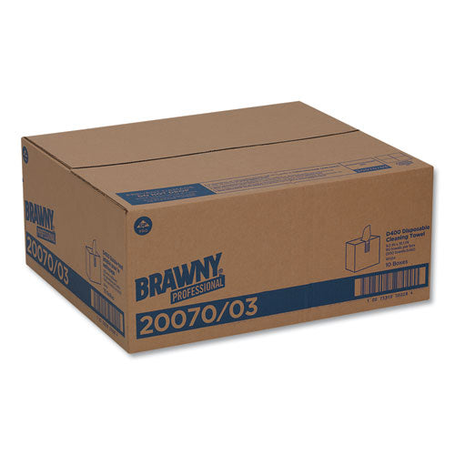 Image of Brawny® Professional Medium Duty Premium DRC Wipers, 1-Ply, 9.25 x 16.3, Unscented, White, 90 Wipes/Box, 10 Boxes/Carton