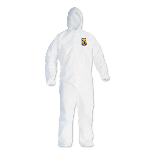 Image of KleenGuard A40 Elastic-Cuff and Ankles Hooded Coveralls, X-Large, White, 25/Carton