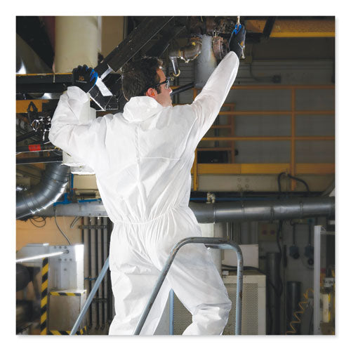 Image of KleenGuard A20 Elastic Back, Cuff And Ankle Hooded Coveralls, Zip, X-Large, White, 24/carton