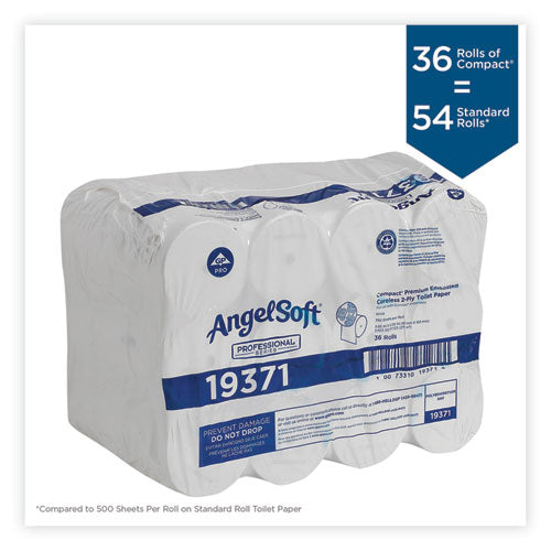 Image of Georgia Pacific® Professional Compact Coreless Bath Tissue, Septic Safe, 2-Ply, White, 750 Sheets/roll, 36/carton
