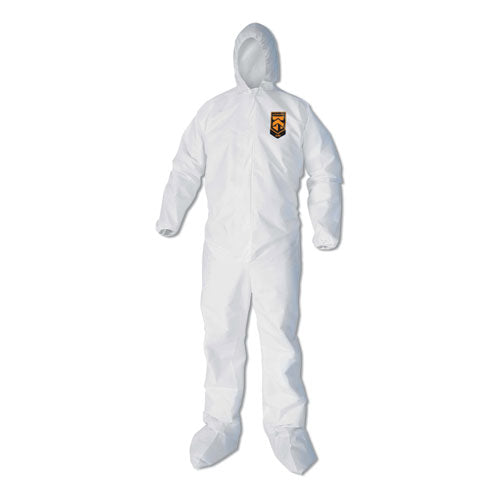 Image of KleenGuard A40 Elastic-Cuff, Ankle, Hood and Boot Coveralls, 4X-Large, White, 25/Carton