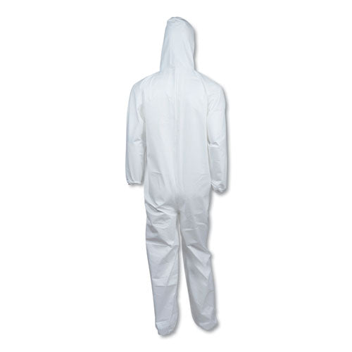 Image of KleenGuard A40 Elastic-Cuff And Ankle Hooded Coveralls, 4x-Large, White, 25/carton
