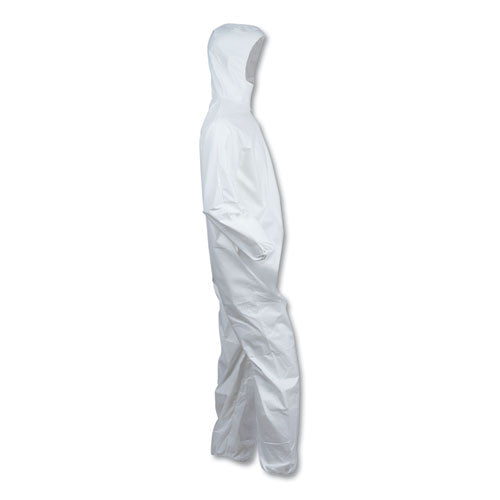 Image of KleenGuard A40 Elastic-Cuff and Ankles Hooded Coveralls, X-Large, White, 25/Carton