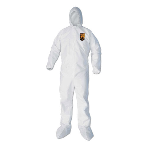 Image of KleenGuard A40 Elastic-Cuff, Ankle, Hood and Boot Coveralls, 3X-Large, White, 25/Carton