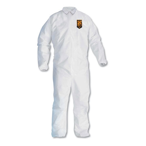 Image of KleenGuard A30 Elastic-Back and Cuff Coveralls, X-Large, White, 25/Carton