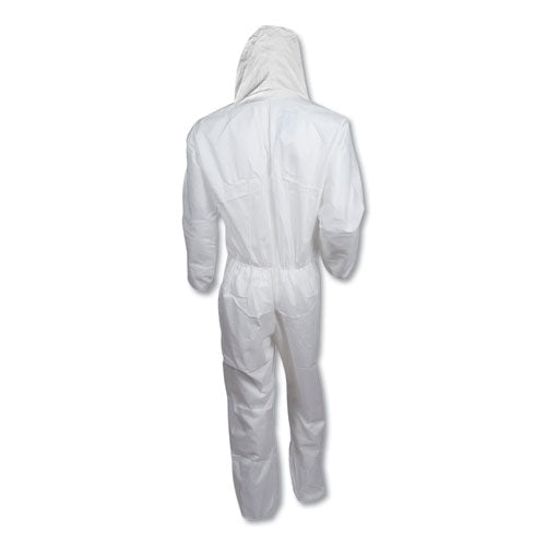 Image of KleenGuard A20 Elastic Back, Cuff And Ankle Hooded Coveralls, Zip, X-Large, White, 24/carton