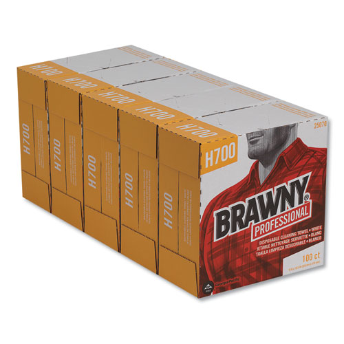 Image of Brawny® Professional Medium Weight HEF Shop Towels, 9.1 x 16.5, 100/Box