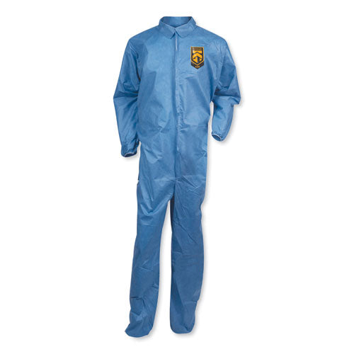 Image of KleenGuard A20 Coveralls, MICROFORCE Barrier SMS Fabric, X-Large, Blue, 24/Carton