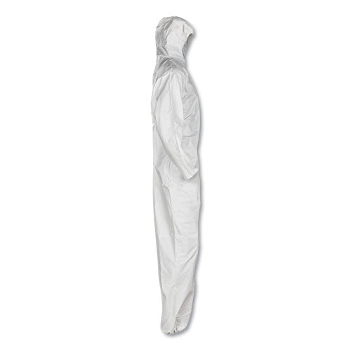 Image of KleenGuard A20 Elastic Back, Cuff And Ankle Hooded Coveralls, Zip, X-Large, White, 24/carton