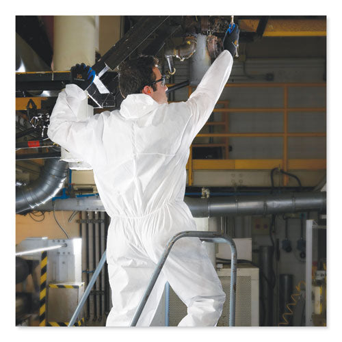 Image of KleenGuard A30 Elastic-Back and Cuff Hooded Coveralls, X-Large, White, 25/Carton