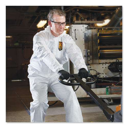Image of KleenGuard A20 Elastic Back, Cuff And Ankles Hooded Coveralls, 4x-Large, White, 20/carton