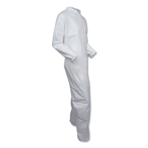 Image of KleenGuard A30 Elastic-Back and Cuff Coveralls, X-Large, White, 25/Carton