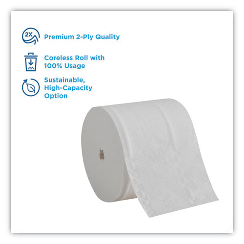 Image of Georgia Pacific® Professional Compact Coreless Bath Tissue, Septic Safe, 2-Ply, White, 750 Sheets/roll, 36/carton