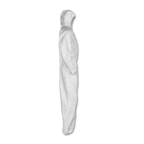Image of KleenGuard A20 Elastic Back, Cuff And Ankles Hooded Coveralls, 4x-Large, White, 20/carton