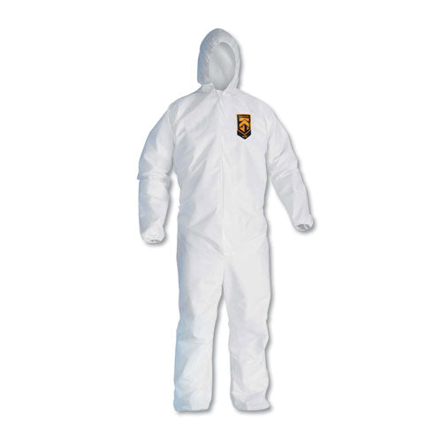 Image of KleenGuard A20 Elastic Back, Cuff And Ankle Hooded Coveralls, Zip, X-Large, White, 24/carton