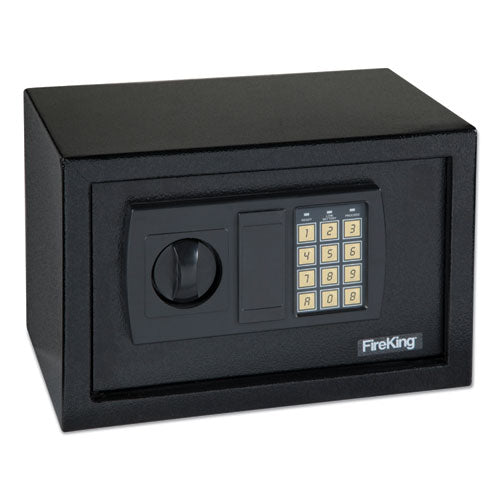 Image of FireKing® Small Personal Safe, 0.3 cu ft, 12.19w x 7.56d x 7.88h, Black