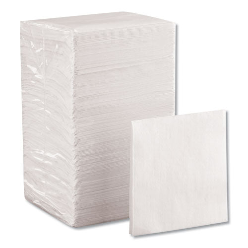 Image of Georgia Pacific® Professional Beverage Napkins, Single-Ply, 9 1/2 x 9 1/2, White, 4,000/Carton