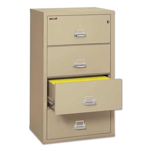 Image of FireKing® Insulated Lateral File, 4 Legal/letter-Size File Drawers, Parchment, 31.13" X 22.13" X 52.75", 260 Lb Overall Capacity