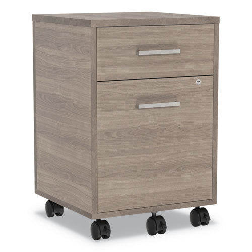 Image of Linea Italia® Urban Mobile File Pedestal, Left Or Right, 2-Drawers: Box/file, Legal/a4, Natural Walnut, 16" X 15.25" X 23.75"