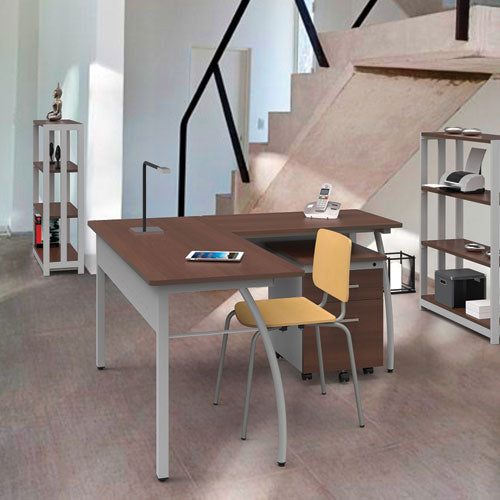 Image of Linea Italia® Trento Line Bookcase, Three-Shelf, 31.5w x 11.5d x 43.25h, Cherry