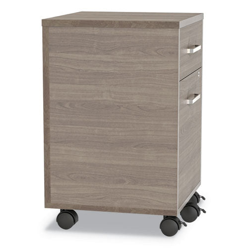 Image of Linea Italia® Urban Mobile File Pedestal, Left Or Right, 2-Drawers: Box/file, Legal/a4, Natural Walnut, 16" X 15.25" X 23.75"