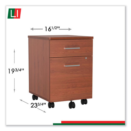 Image of Linea Italia® Trento Line Mobile Pedestal File, Left Or Right, 2-Drawers: Box/file, Legal/letter, Cherry, 16.5" X 19.75" X 23.63"