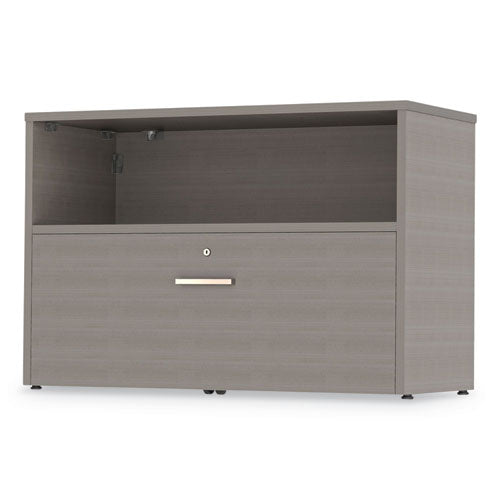 Image of Linea Italia® Urban Series Cabinet Credenza Pedestal with Lateral File, 35.25w x 15.25d x 23.75h, Ash
