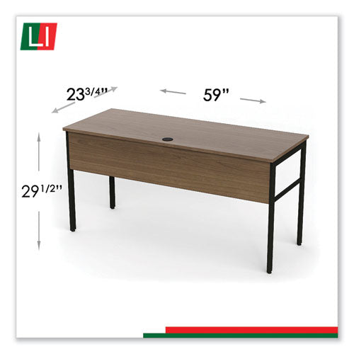 Image of Linea Italia® Urban Series Desk Workstation, 59" X 23.75" X 29.5", Natural Walnut