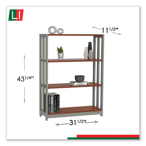 Image of Linea Italia® Trento Line Bookcase, Three-Shelf, 31.5w x 11.5d x 43.25h, Cherry