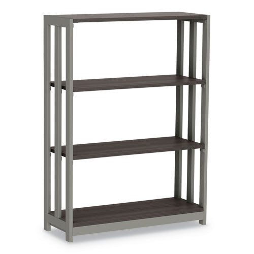 Image of Linea Italia® Trento Line Bookcase, Three-Shelf, 31.5w x 11.63d x 43.25h, Mocha
