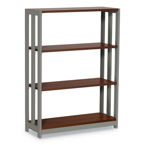 Image of Linea Italia® Trento Line Bookcase, Three-Shelf, 31.5w x 11.5d x 43.25h, Cherry