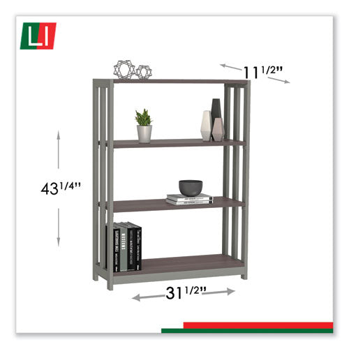 Image of Linea Italia® Trento Line Bookcase, Three-Shelf, 31.5w x 11.63d x 43.25h, Mocha
