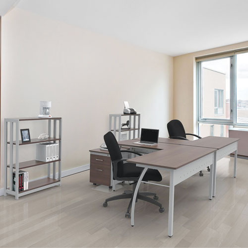 Image of Linea Italia® Trento Line Bookcase, Three-Shelf, 31.5w x 11.63d x 43.25h, Mocha