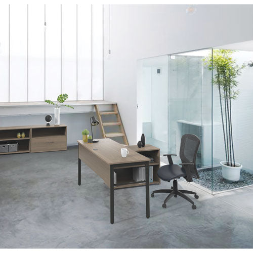 Image of Linea Italia® Urban Series Desk Workstation, 59" X 23.75" X 29.5", Natural Walnut