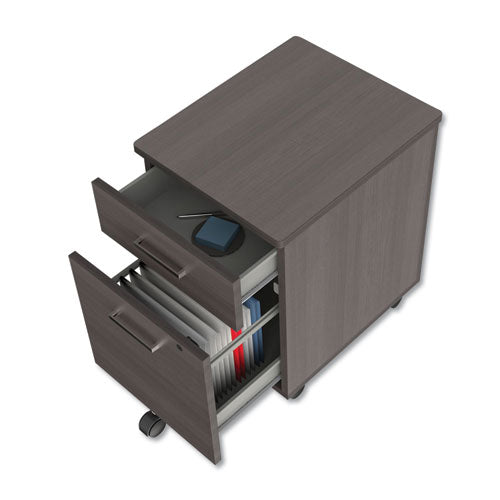 Image of Linea Italia® Trento Line Mobile Pedestal File, Left Or Right, 2-Drawers: Box/file, Legal/letter, Mocha, 16.5" X 19.75" X 23.63"
