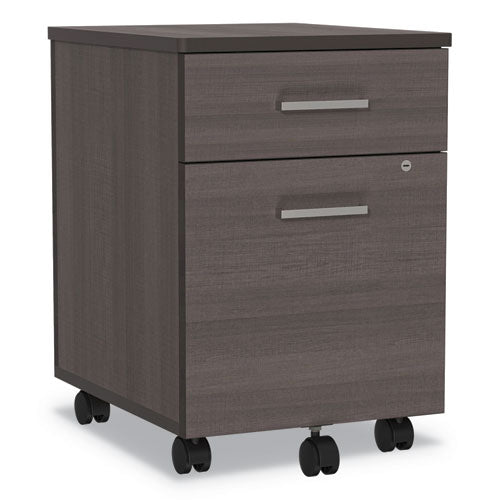 Image of Linea Italia® Trento Line Mobile Pedestal File, Left Or Right, 2-Drawers: Box/file, Legal/letter, Mocha, 16.5" X 19.75" X 23.63"