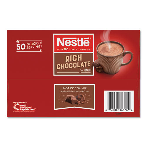 Image of Nestle® Hot Cocoa Mix, Rich Chocolate, 0.71 Oz Packets, 50/box, 6 Box/carton
