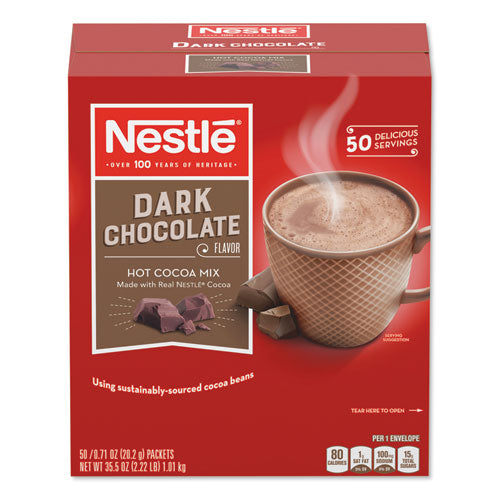 Image of Nestle® Hot Cocoa Mix, Dark Chocolate, 0.71 Oz, 50/box
