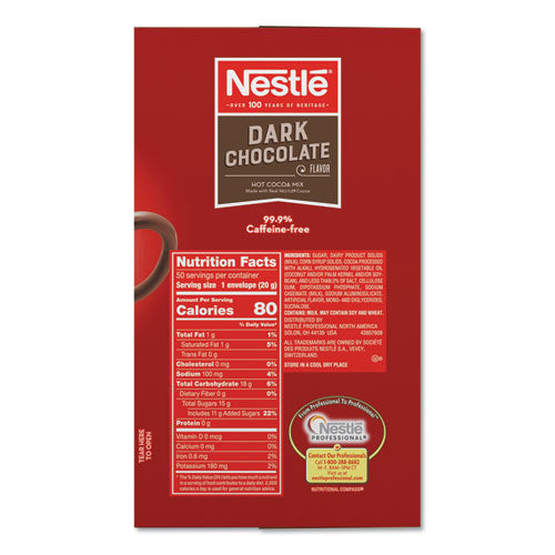 Image of Nestle® Hot Cocoa Mix, Dark Chocolate, 0.71 Oz, 50/box