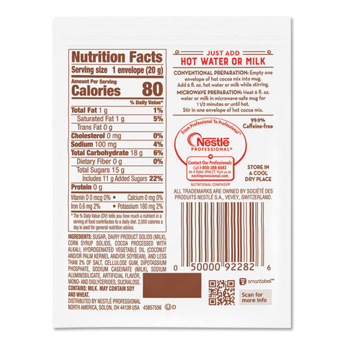 Image of Nestle® Hot Cocoa Mix, Dark Chocolate, 0.71 Oz, 50/box