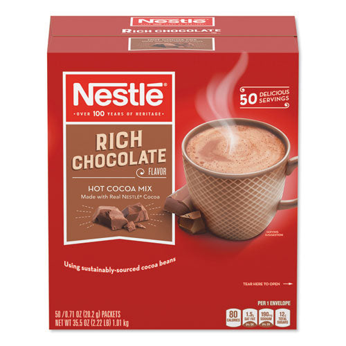 Image of Nestle® Hot Cocoa Mix, Rich Chocolate, 0.71 Oz Packets, 50/box, 6 Box/carton