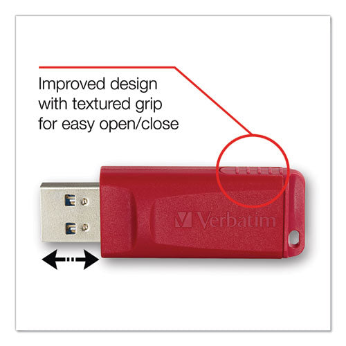 Image of Verbatim® Store 'n' Go Usb Flash Drive, 64 Gb, Red