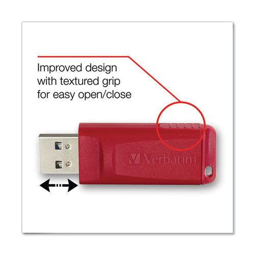 Image of Verbatim® Store 'n' Go Usb Flash Drive, 8 Gb, Red