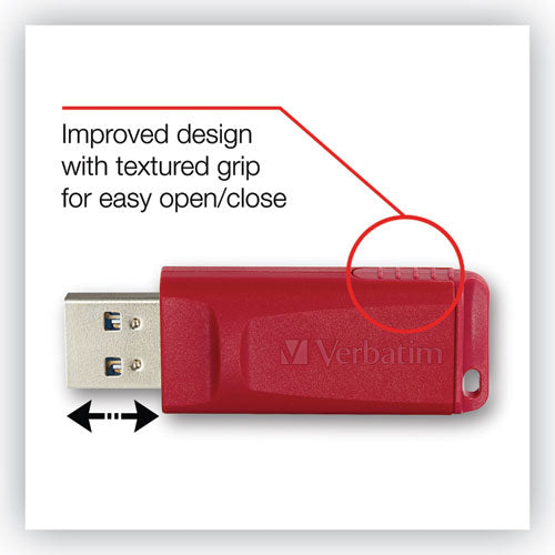 Image of Verbatim® Store 'n' Go Usb Flash Drive, 16 Gb, Red