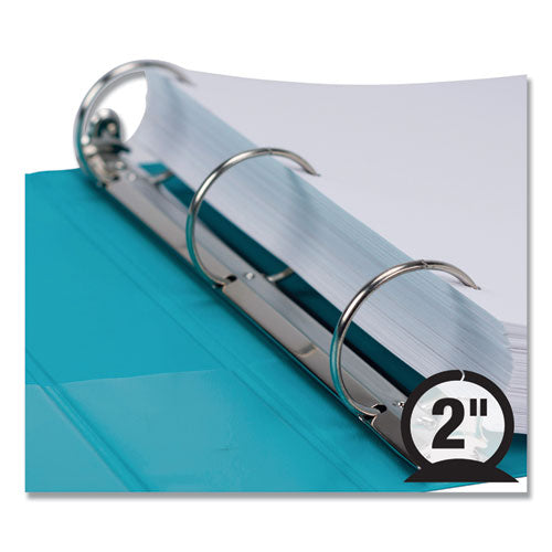 Image of Samsill® Earth's Choice Plant-Based Durable Fashion View Binder, 3 Rings, 2" Capacity, 11 x 8.5, Turquoise, 2/Pack